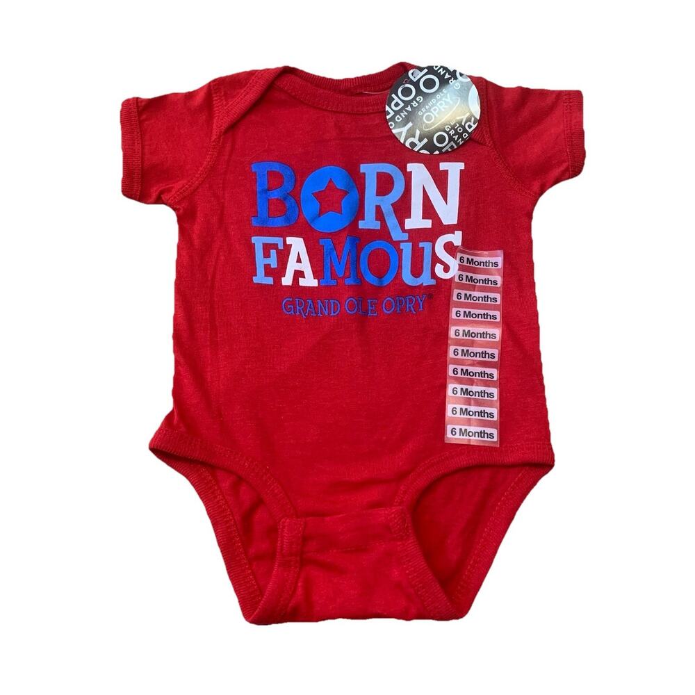 Grand Ole Opry Baby Bodysuit 6M Born Famous Red Country Music NWT